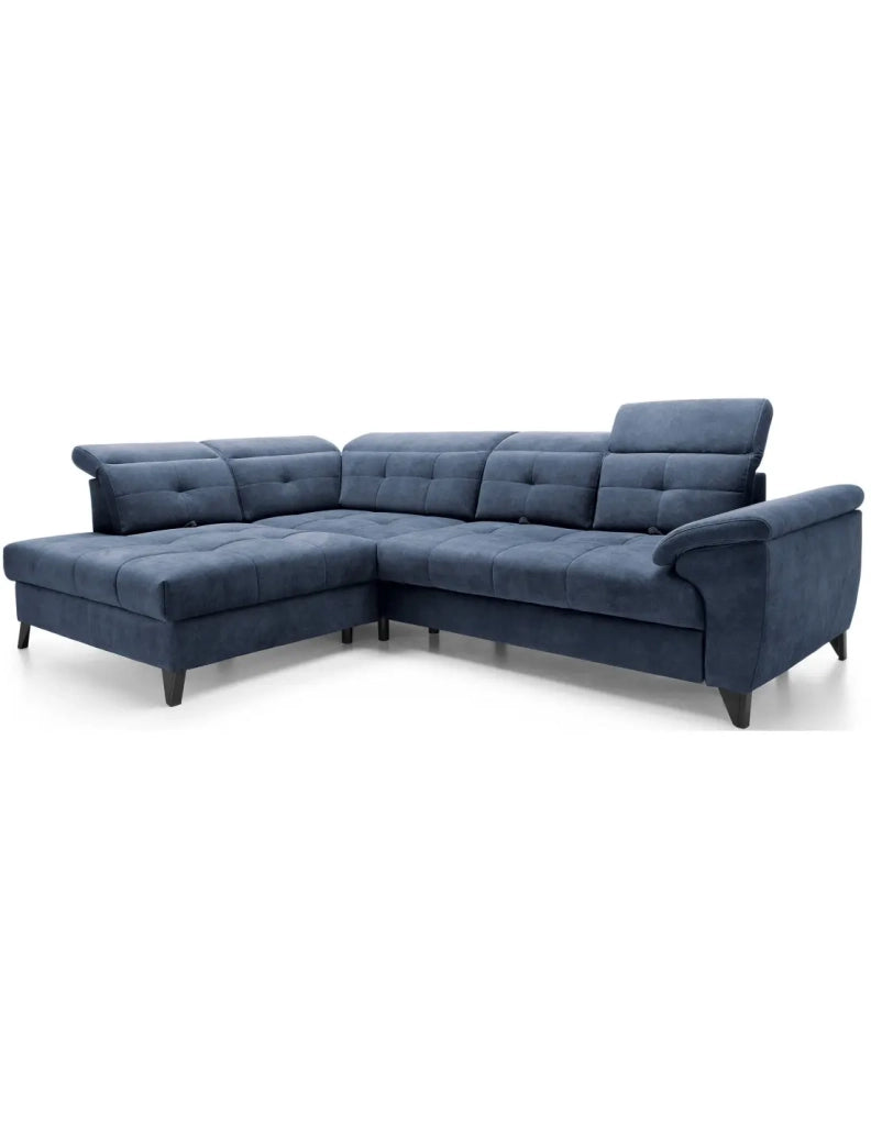 Divano ad angolo Blu 5 posti angolo sinistro chaise longue 210cm INFERNO