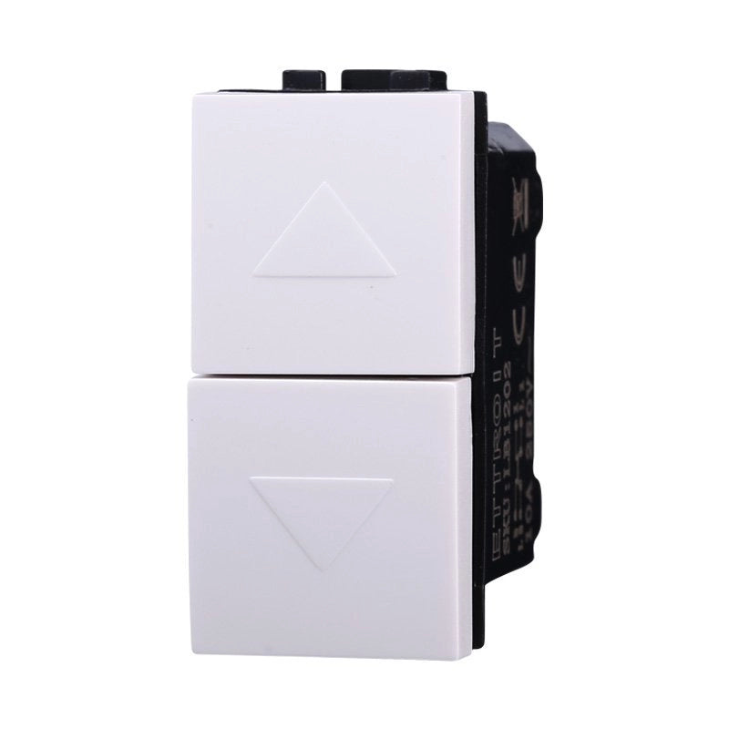 Pulsante Doppio Saliscendi 1P+1P 10A Colore BIANCO Compatibile Con Bticino Living Light