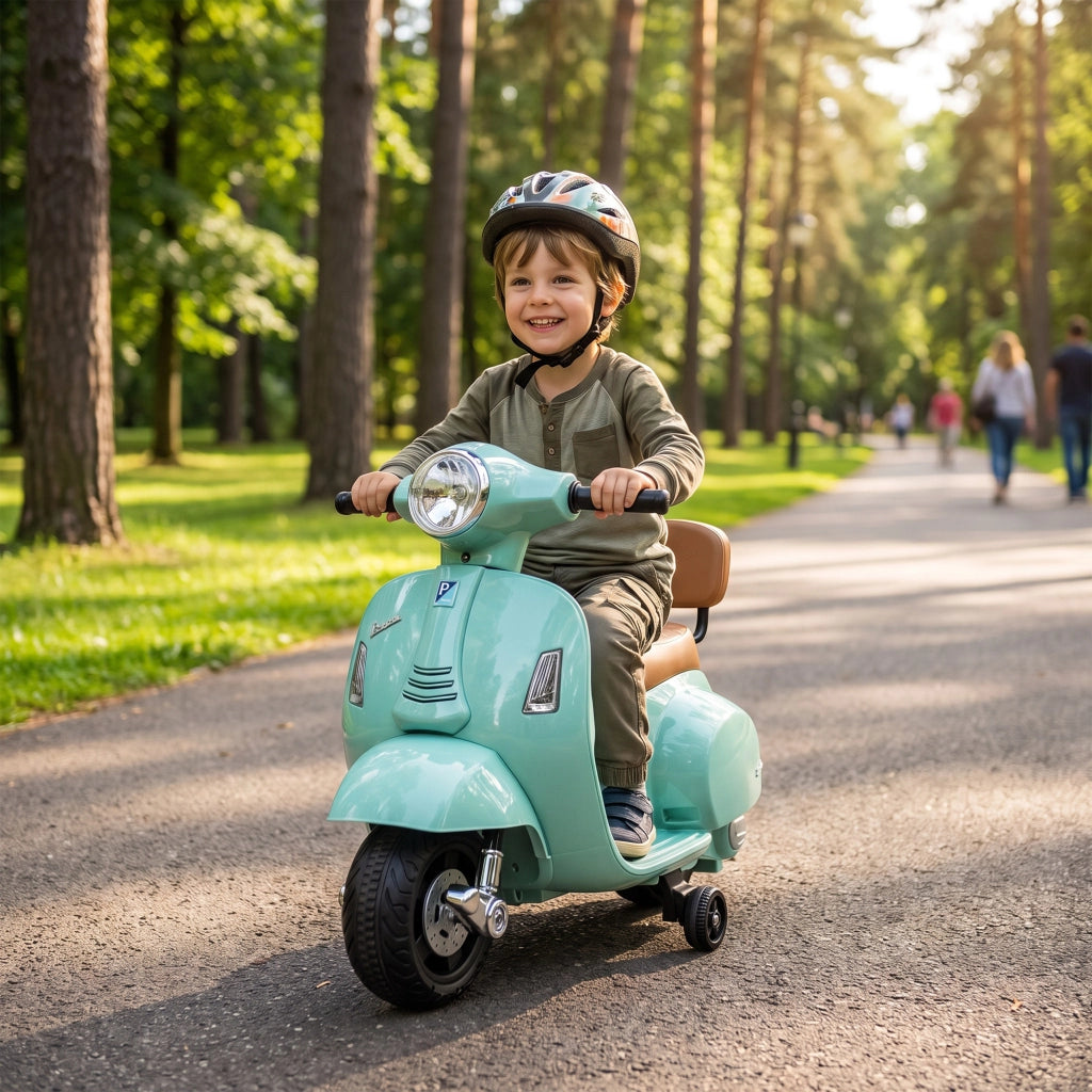 Elektro Motorrad Kinder Mini Vespa GTS 6V Elektromotorrad Grün