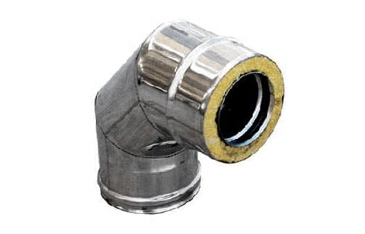 CURVA IN ACCIAIO INOX 316L A 90  ° DOPPIA PARETE- D. Int. 200 - D. Est. 250- DK- pezzi 1