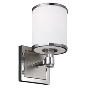 Applique Contemporanea Prospect Park Acciaio Nichel Cromo Vetro 1 Luce E27