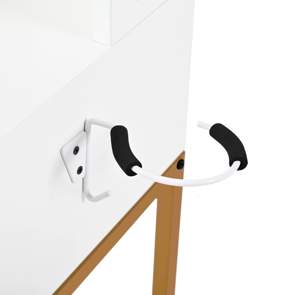 TOELETTA 80x40x138,5 cm con specchio LED, bianco/oro con sgabello