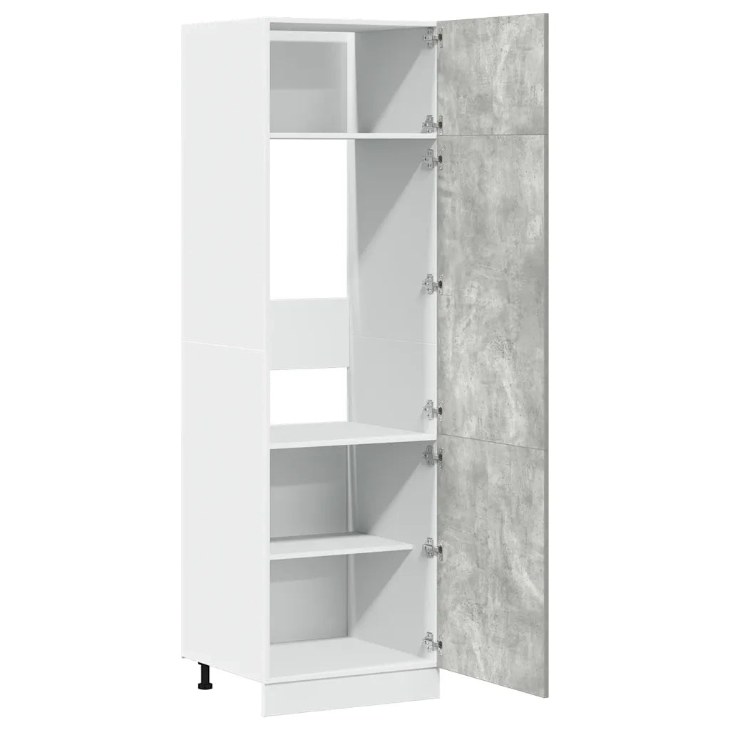 Pensile da cucina | Mobile per Frigo ¡°Lyon¡± Grigio Cemento 60x57x207 cm