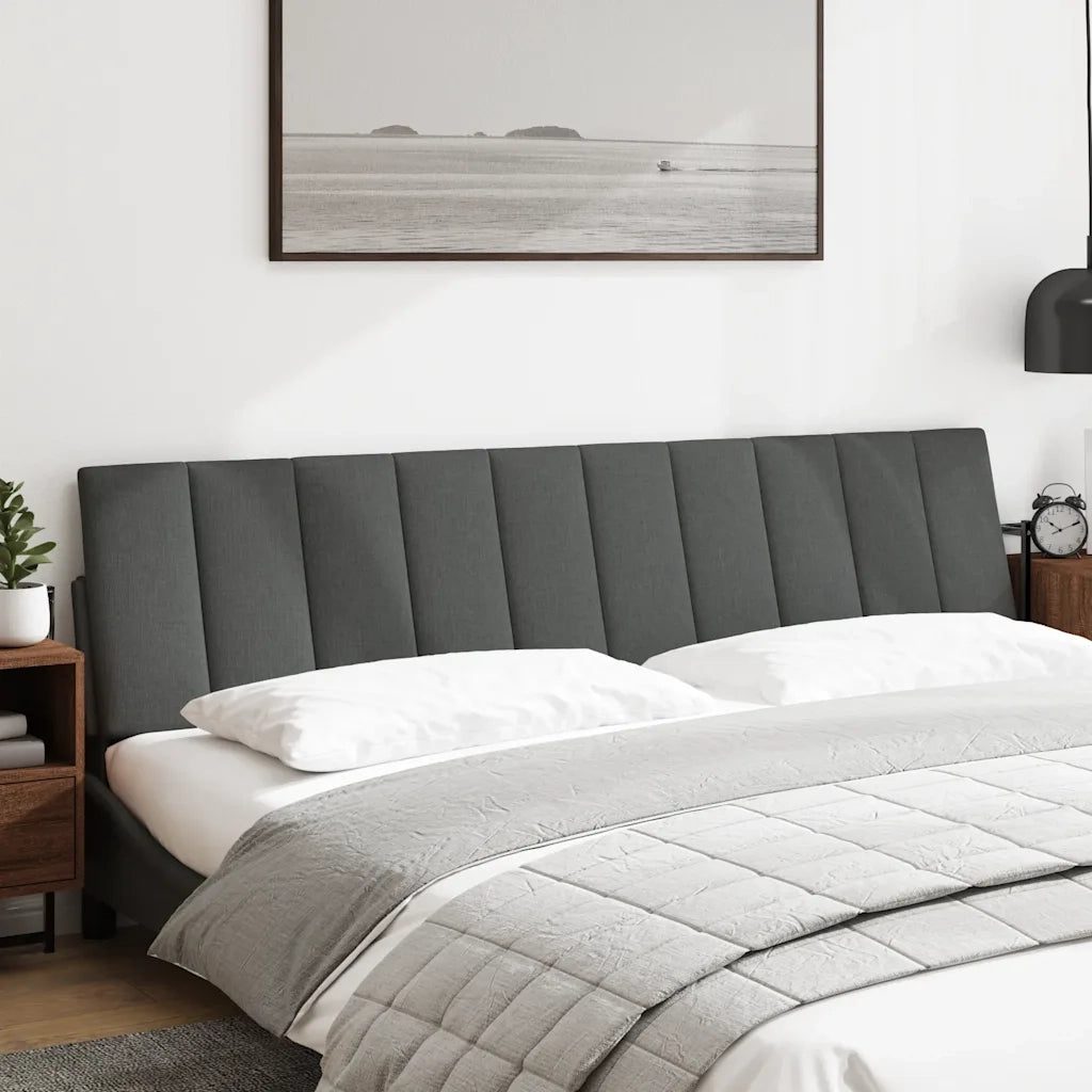Cuscino Testiera-Cuscino per Testiera Hanko Grigio Scuro 200 cm in Tessuto