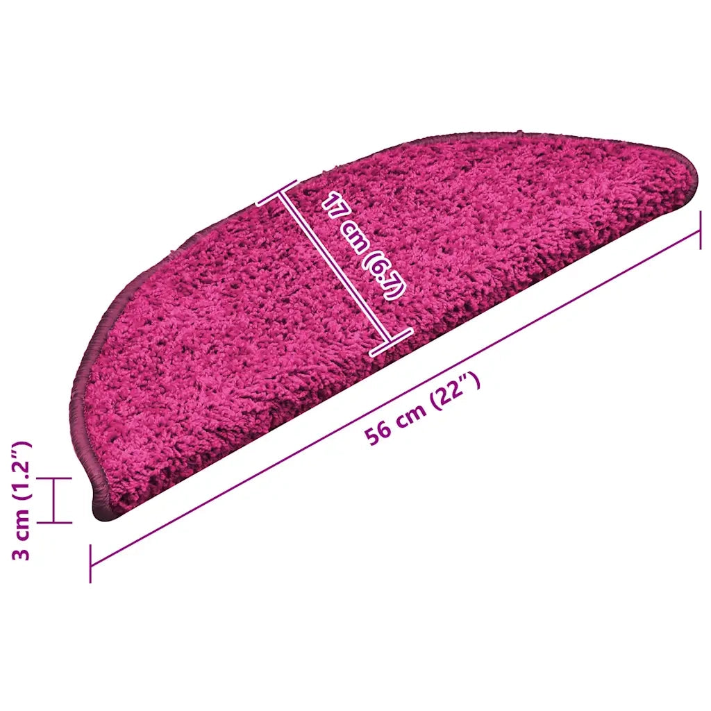 Tappetini per scale 15 pz 56x17x3 cm rosa semicircolari 322380