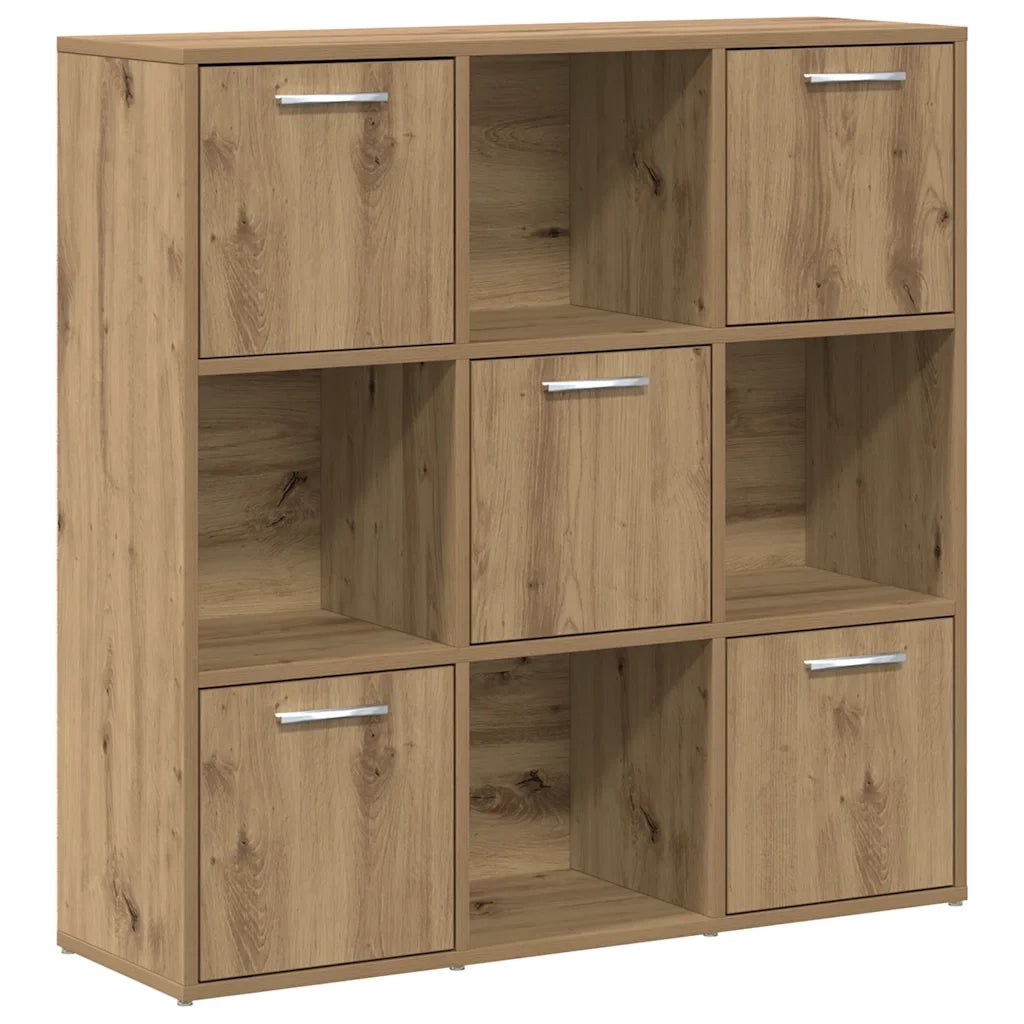 Libreria-Scaffale per Libri-Mobile di Stoccaggio Rovere Artigianale 90x28x90 cm in Legno Multistrato