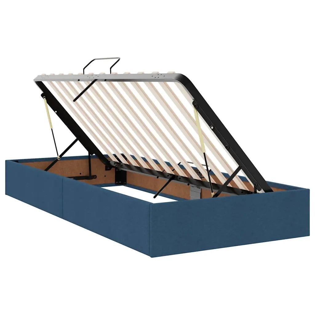 Letto con Contenitore Blu 180 x 200 cm Pelle Sintetica