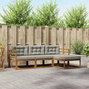 Set di divani da esterno 4 pcs Grigio Naturale e Chiaro 3367389