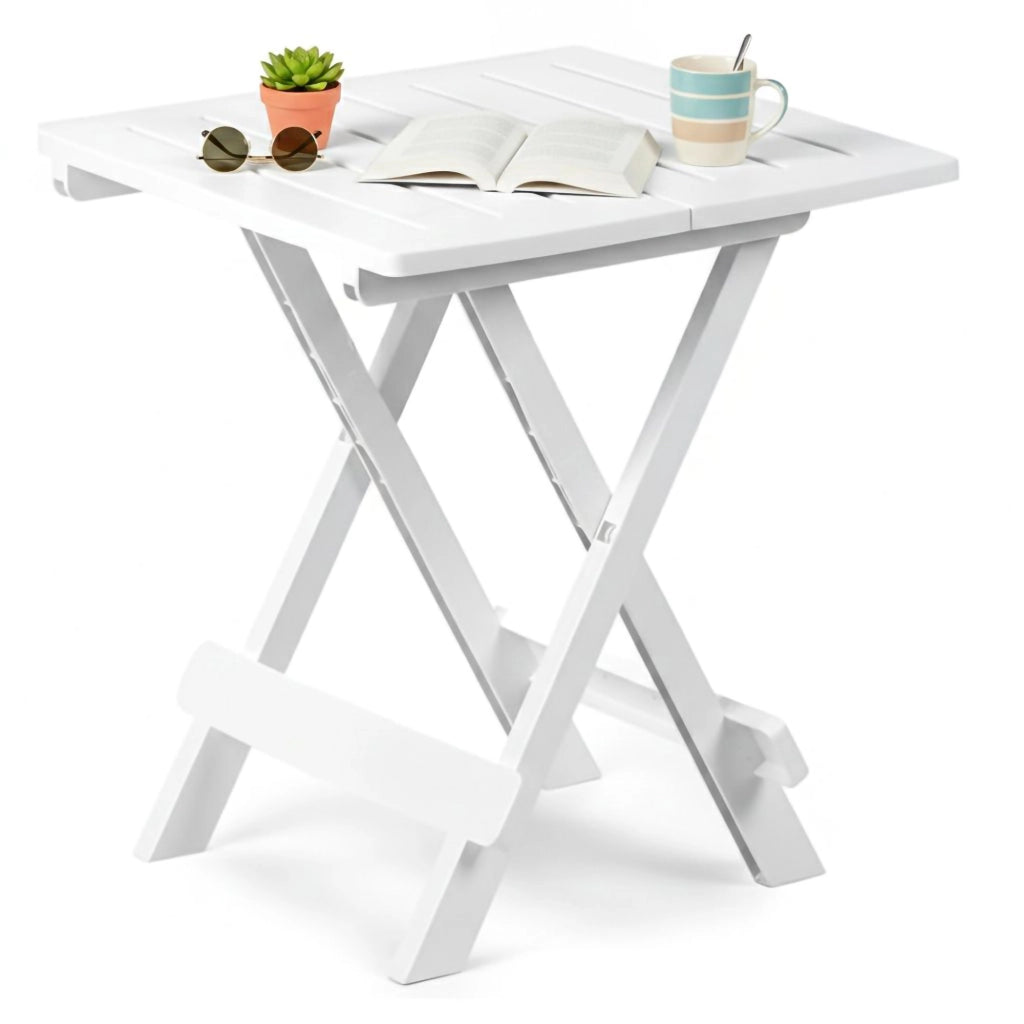 Elpino, Tavolo da Esterno 2 Posti Made in Italy, 44x44x50h cm Bianco