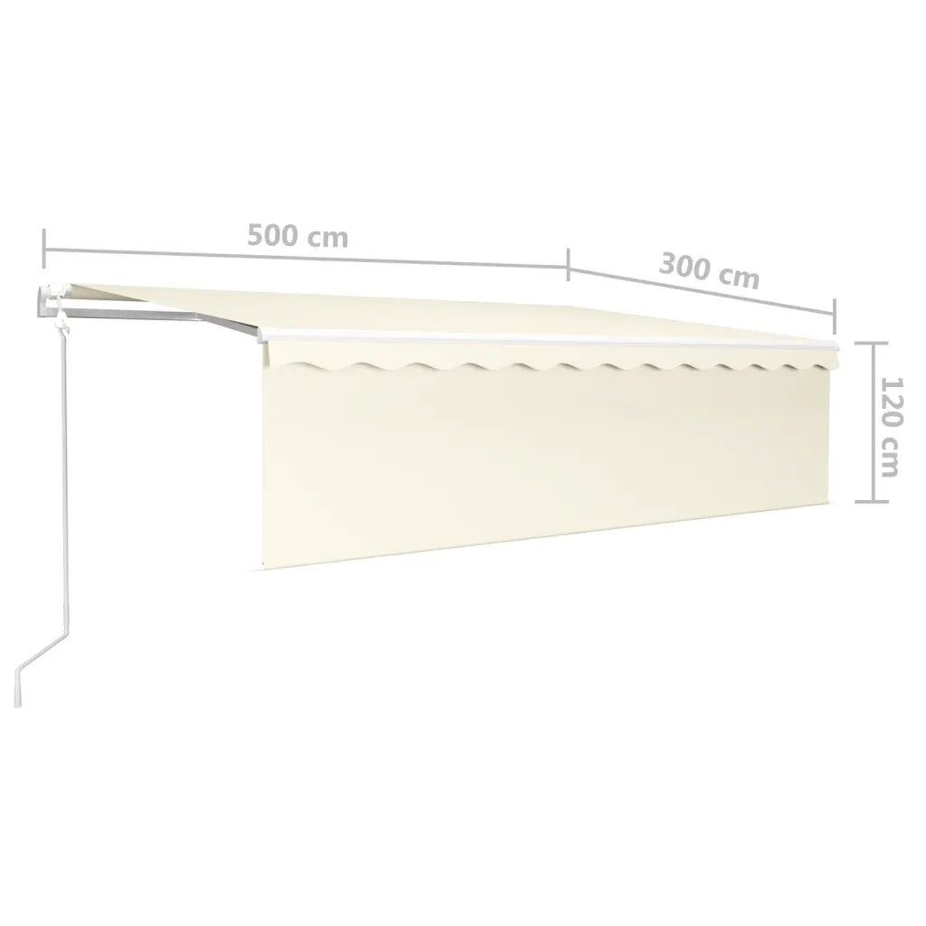Tenda Retrattile Automatica con Parasole 5x3 m Crema 3069347