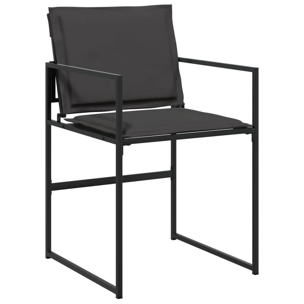 Set da Pranzo da Giardino 9 pz con Cuscini Nero in Textilene 3295078