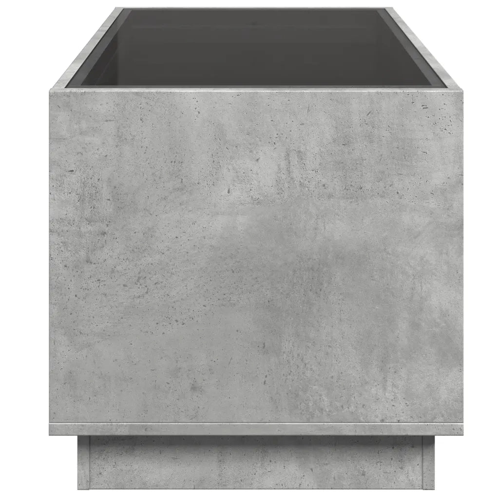 Tavolino da Salotto con LED Infinity-Tavolino da soggiorno Grigio Cemento 70x50x50 cm