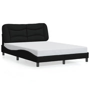 Letto matrimoniale | Letto per adulti | Giroletto senza Materasso Hvar Nero 140x200 cm in Tessuto