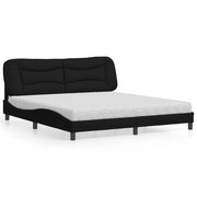 Letto con Materasso Hvar Nero 180x200 cm in Tessuto 3208550