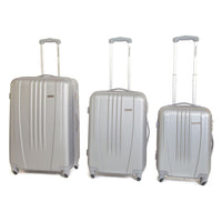 Set 3 Valigie Trolley Rigide in ABS 4 Ruote TSA Ravizzoni Jazz Silver