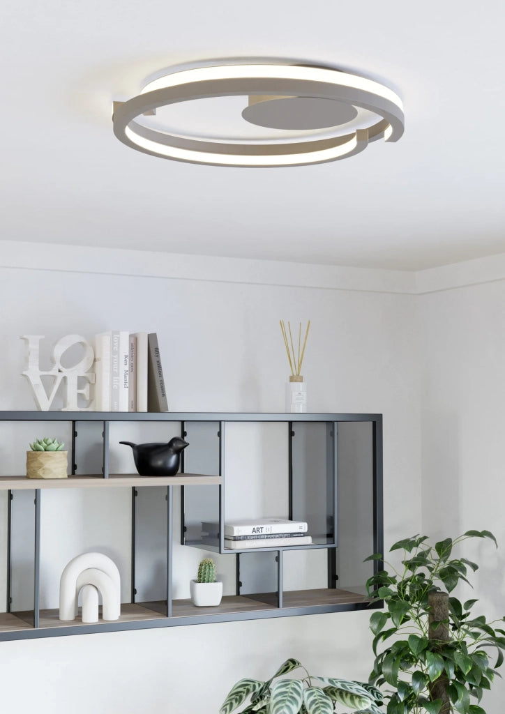 Plafoniera Moderna Mezzomonte Alluminio Marrone Led 40W 3200Lm Ip20