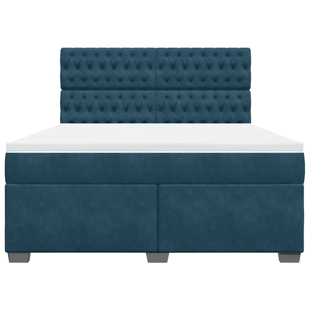 Giroletto a Molle con Materasso Blu 180x200 cm in Velluto 3290988