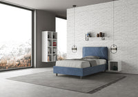 Letto 1 Piazza E Mezzo 120x210 cm Senza Rete Imbottito in Microfibra Antea Large Blu