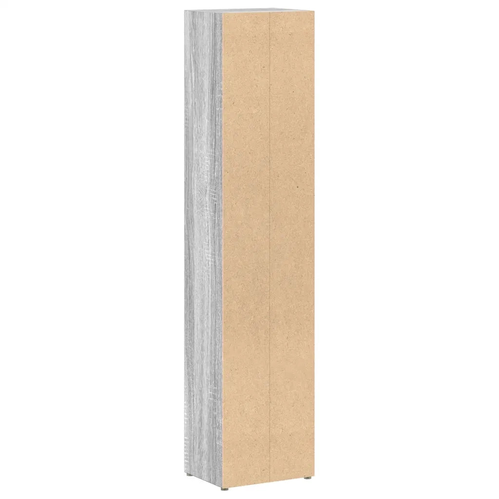 Mobili Porta CD 2pz Grigio Sonoma 21x16x93,5 Legno Multistrato 815319
