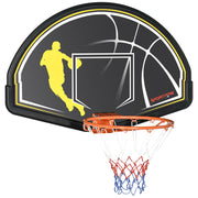 EasyComfort Canestro Basket per Bambini e Adulti da Indoor e Outdoor in Acciaio e PE, 110x90x70 cm, Nero e Giallo