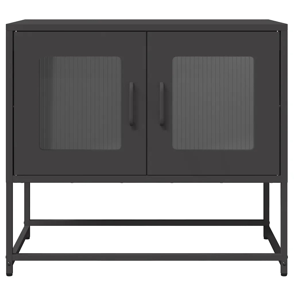 Mobile TV | Armadietto TV | Mobile Porta TV Nero 68x39x60,5 cm in Acciaio Laminato a Freddo