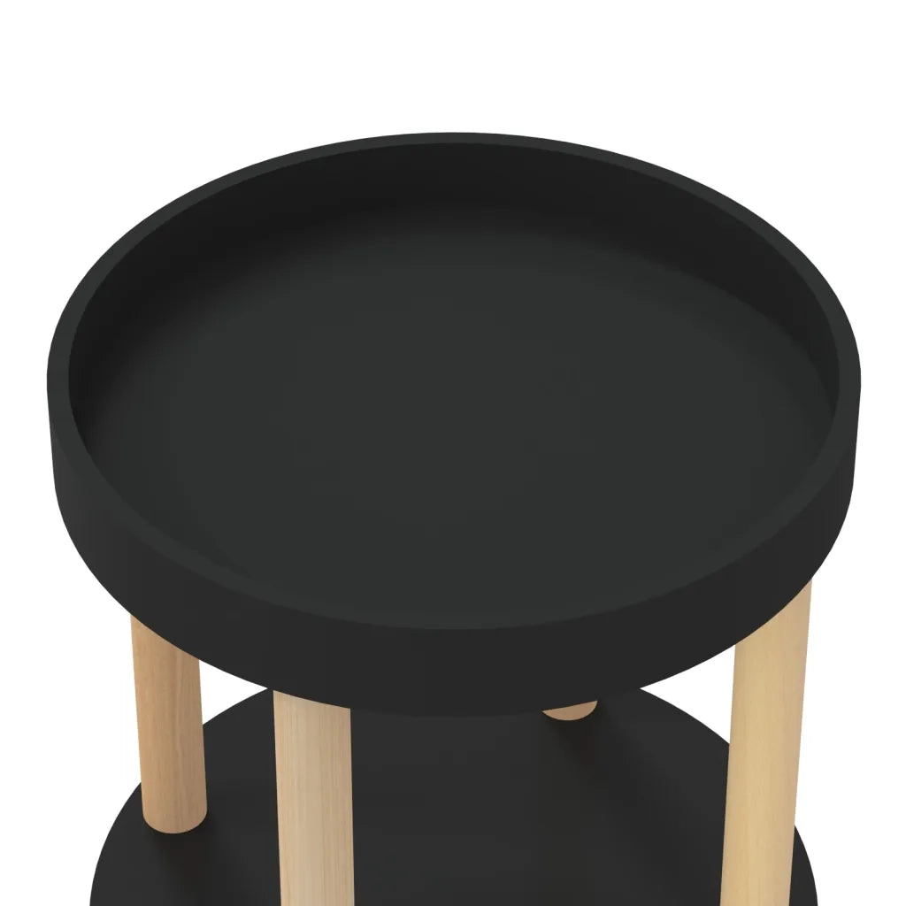 Carrello 3 Ripiani Nero 38x38x82 cm in Legno Multistrato e Pino cod mxl 64653