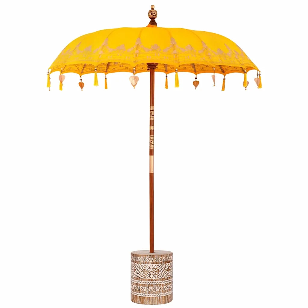 Ombrello balinese con base Giallo 185 x 185 x 260 cm 3356901