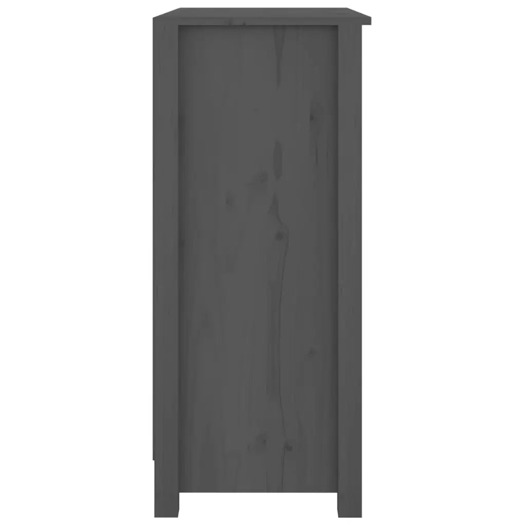 Credenza Grigia 70x35x80 cm in Legno Massello di Pino 813766