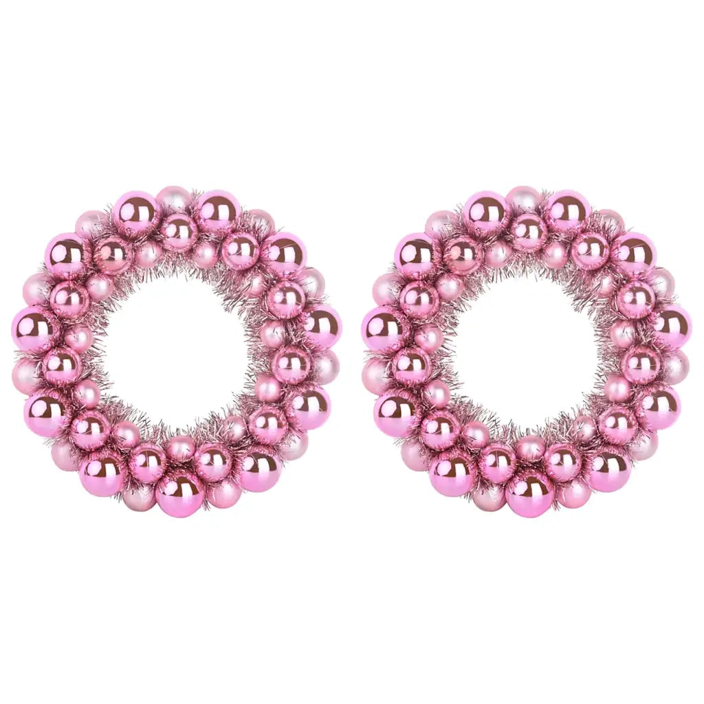 Corone di Palline di Natale 2 pz Rosa 33 x 33 x 7 cm CFW6067595