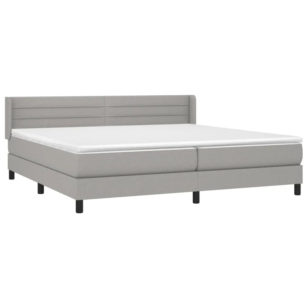 Giroletto a Molle con Materasso Grigio Chiaro 200x200cm Tessuto 3129817