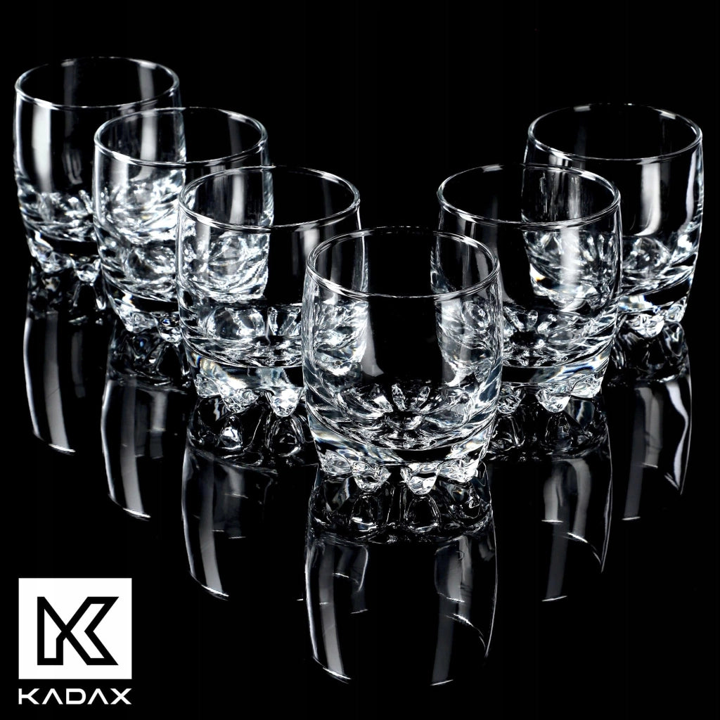 Bicchieri KADAX per bevande, whisky, succhi di frutta, set da 6 bicchieri, 300 ml