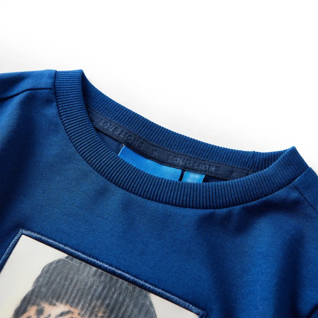 Maglietta da Bambino a Maniche Lunghe Blu Scuro 128 13292