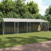 Gabbia per Cani con Tetto Argento 800 x 200 x 256 cm 3368305