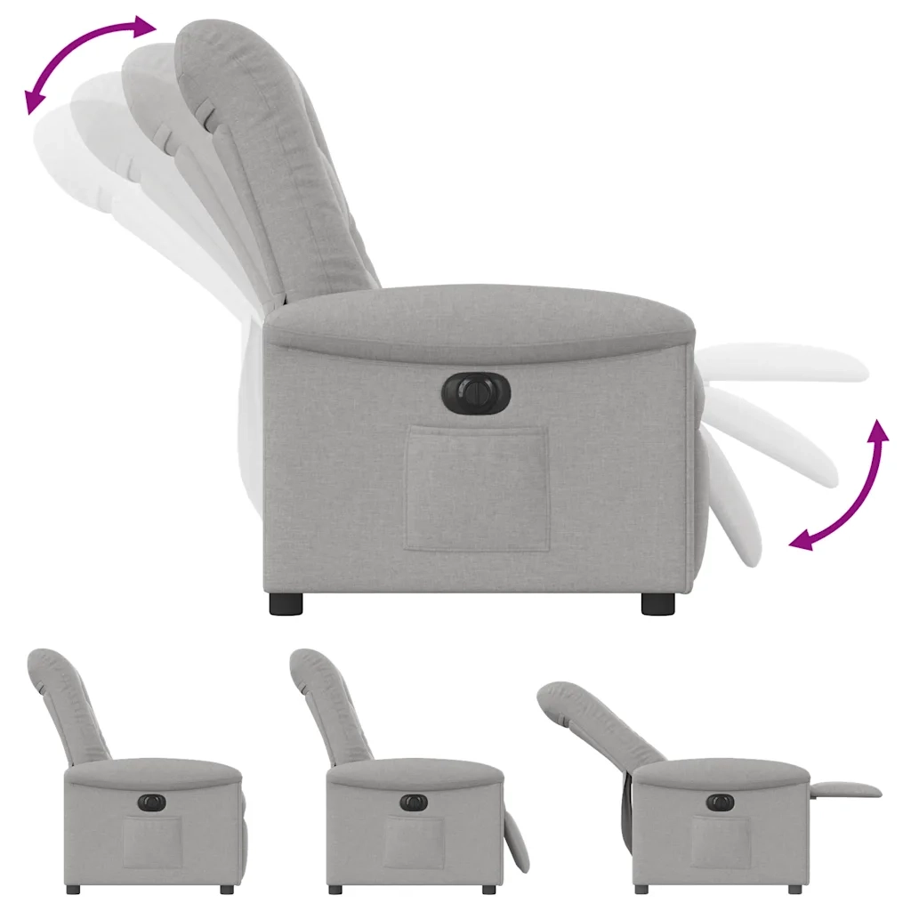 Poltrona Elettrica Reclinabile Grigio Nuvola in Tessuto 3303243