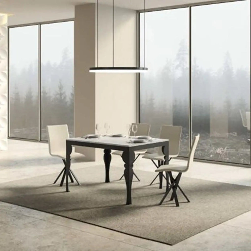 Tavolo allungabile 120/224x90 cm Paxon Evolution colore bianco frassino telaio e gambe antracite