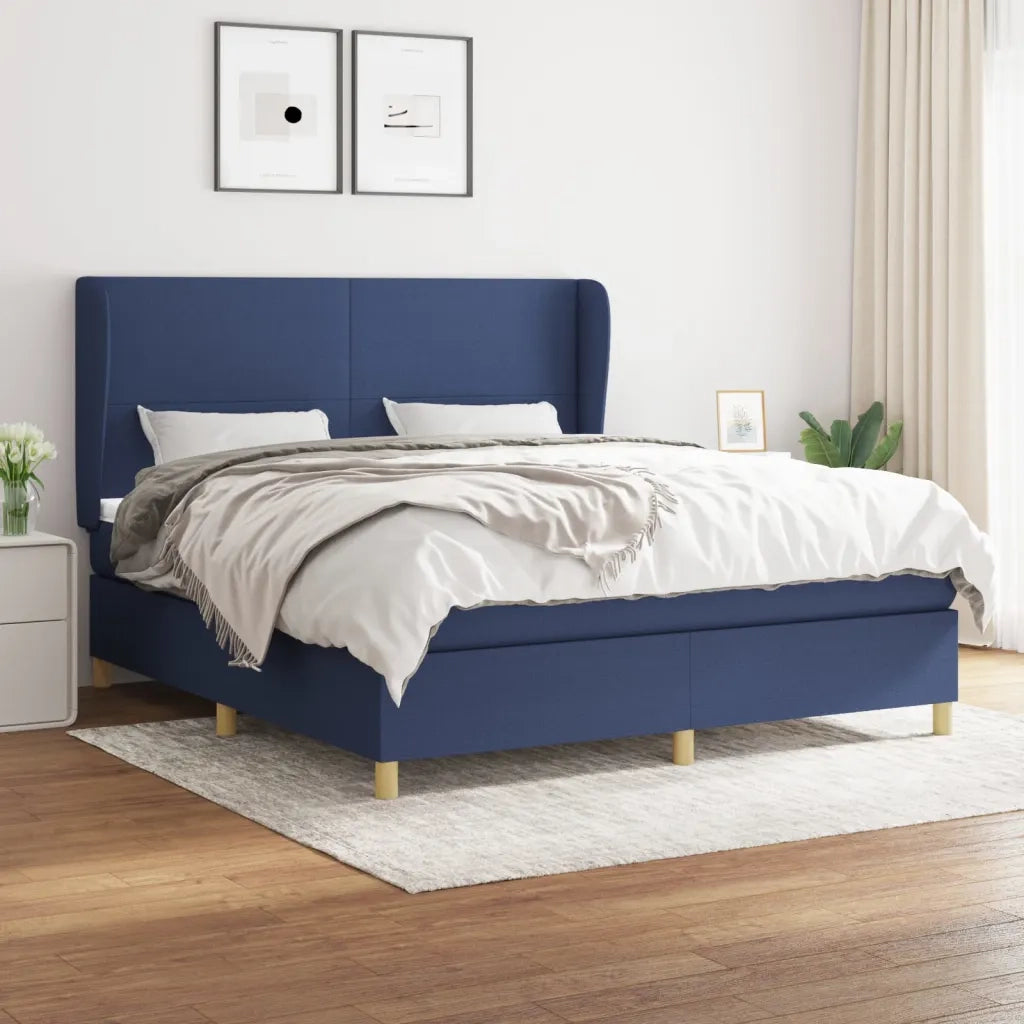 Giroletto a Molle con Materasso Blu 180x200 cm in Tessuto 3128387