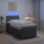 Letto box spring con materasso Grigio Scuro 80 x 200 cm Tessuto 3452793