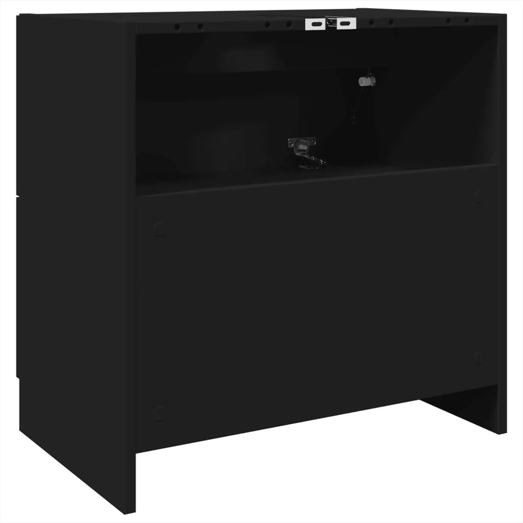 Mobile Lavabo-Armadietto da bagno Nero 59x37x59 cm in Truciolare