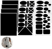 Pannelli di riparazione autoadesivi in nylon (10 pezzi) - Pannelli neri per abbigliamento e tessuti - Adatti per giacche a piumino e piscine - Pannelli di riparazione per vasche da bagno per bambini e tende