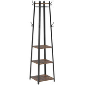 Appendiabiti con tre ripiani 43 x 43 x 180 cm marrone 12_0003799