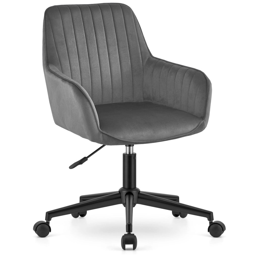 Sedia da ufficio Roxy in velluto grigio scuro