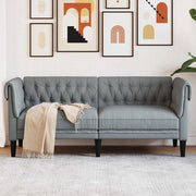 vidaXL Divano Chesterfield Grigio chiaro 182.5 x 74.5 x 74.5 cm