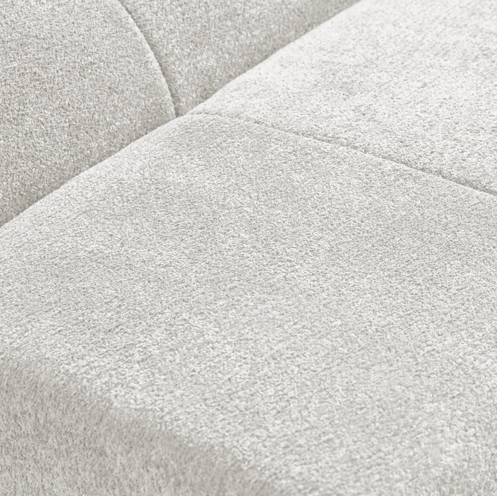 Poltrona compatta compressa in velluto bianco; 94 x 110 x 79 cm