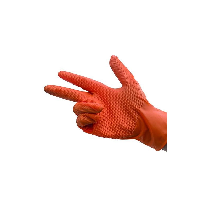 Guanti Vigor nitrile arancio, monouso 50 pezzi, mis. m