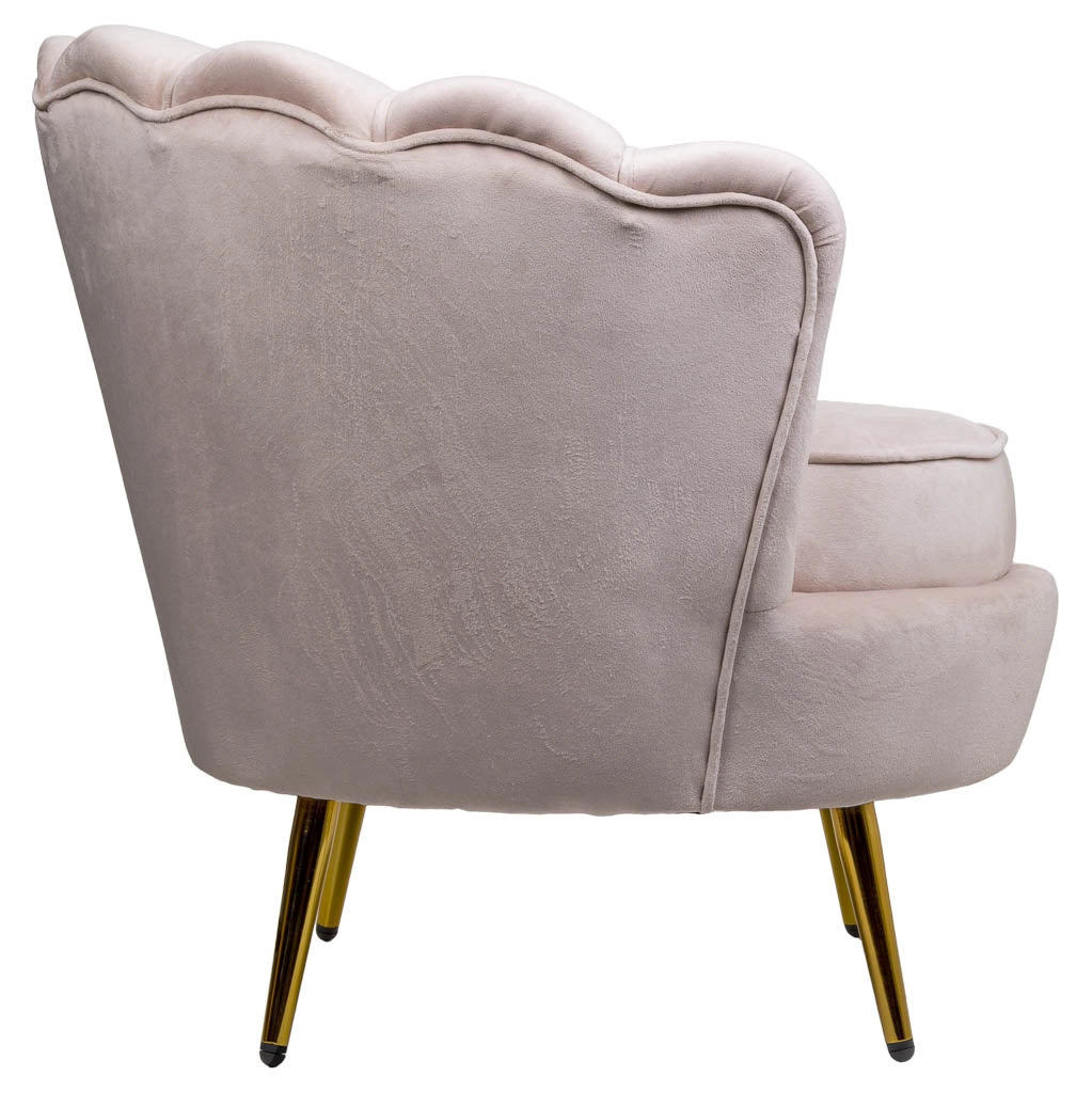 Poltrona in legno imbottita crema 76x75x83h cm