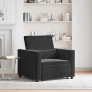 Divano Letto Convertibile 3-in-1 in Velluto Nero