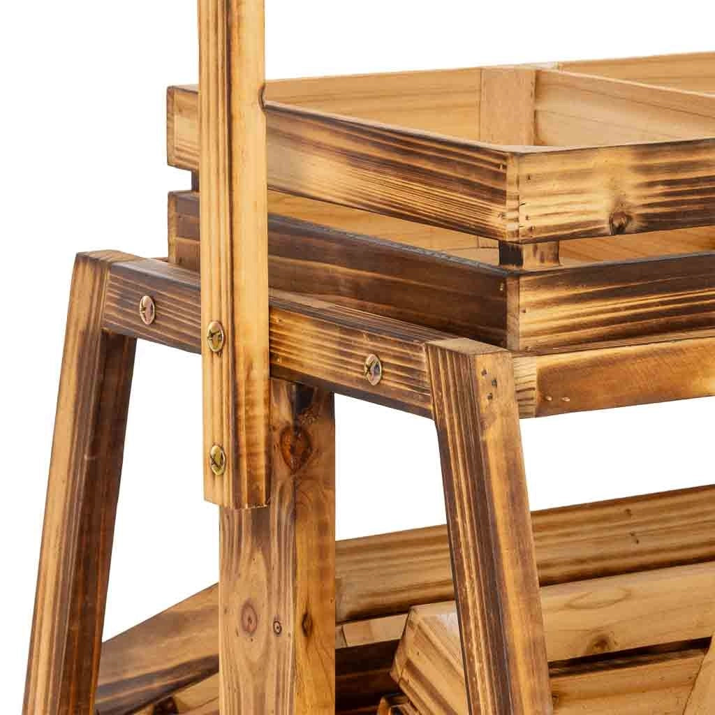 Carrello scaffale legno marrone 77x68x130h cm