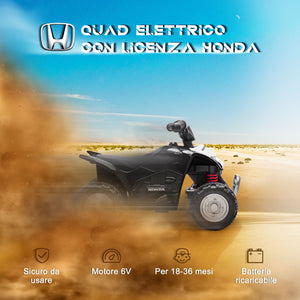 Quad Elettrico per Bambini 6V Honda TRX 250X Nero