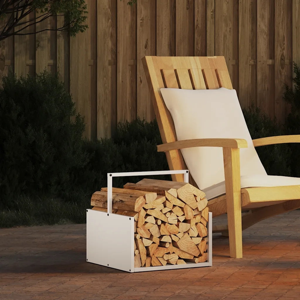 Rastrelliera per Legna da Ardere Bianca 40x40x40 cm CFW8177166