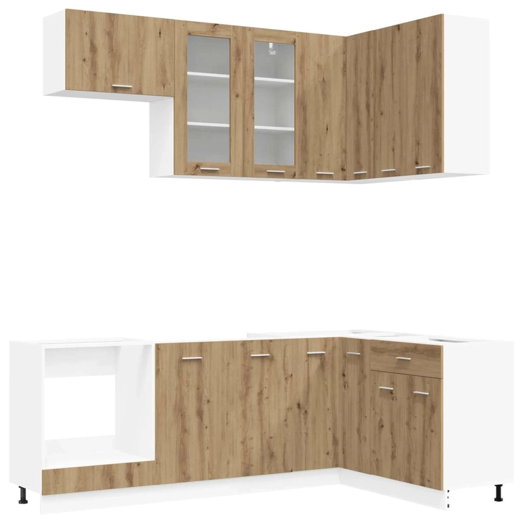 Unità Cucina LYON 8 pcs Rovere Artigianale Legno ingegnerizzato 3438514